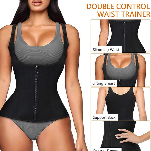 Entrenador de cintura para mujer, corsé con cremallera, chaleco moldeador de cuerpo