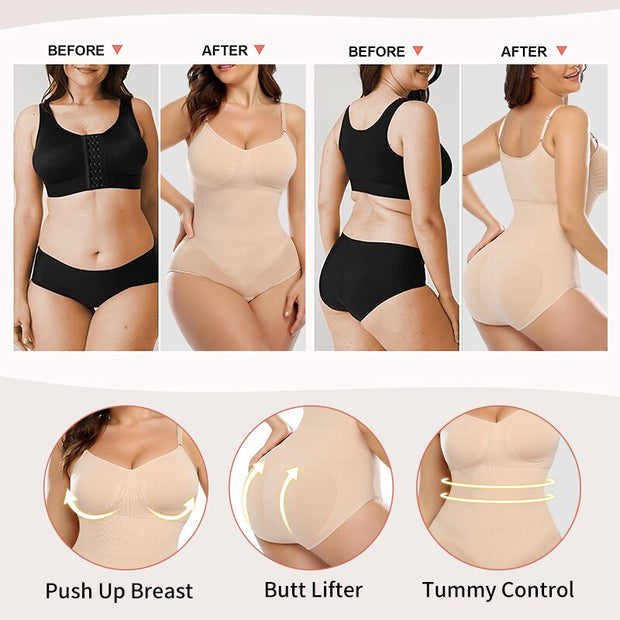 Body moldeador sin costuras para mujer, Control de barriga