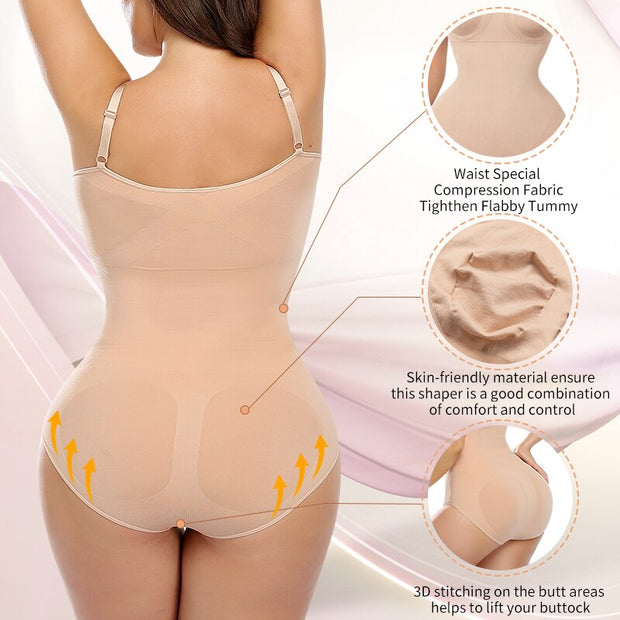 Body moldeador sin costuras para mujer, Control de barriga