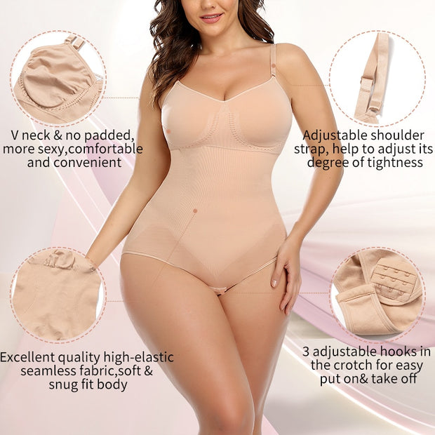 Body moldeador sin costuras para mujer, Control de barriga