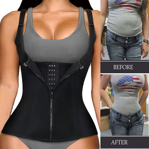 Entrenador de cintura para mujer, corsé con cremallera, chaleco moldeador de cuerpo